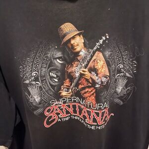Carlos Santana Black Graphic Tee